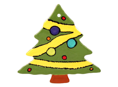 Bisque Hand Detailed Christmas Tree Party Ornament (Case of 12)