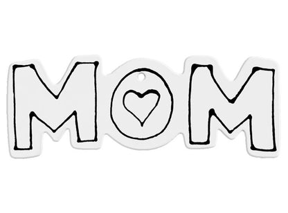 Bisque Hand Detailed Mom Word Party Ornament (Case of 12)