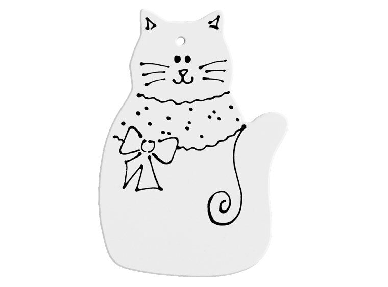 Bisque Hand Detailed Pretty Kitty Party Ornament (Case of 12)