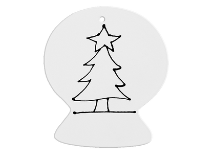 Bisque Hand Detailed Snowglobe Party Ornament (Case of 12)