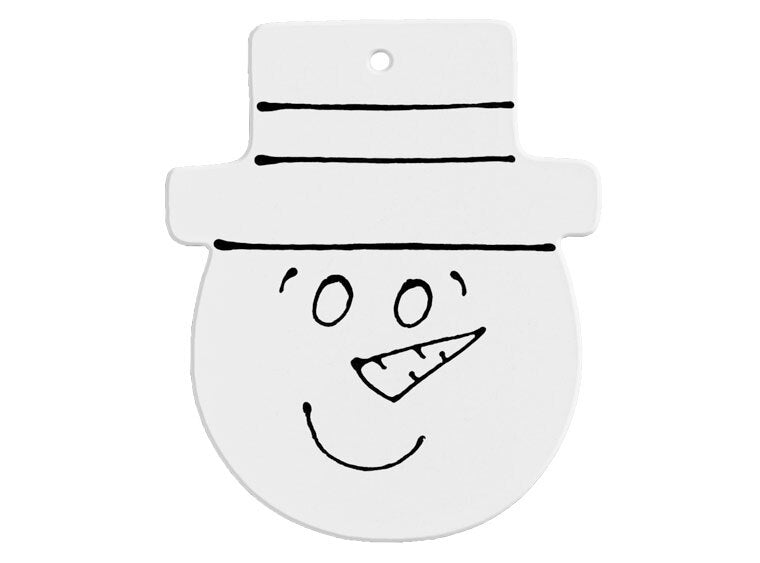 Bisque Hand Detailed Snowman Face Party Ornament (Case of 12)