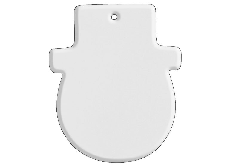 Bisque Snowman Face Ornament (Case of 12)