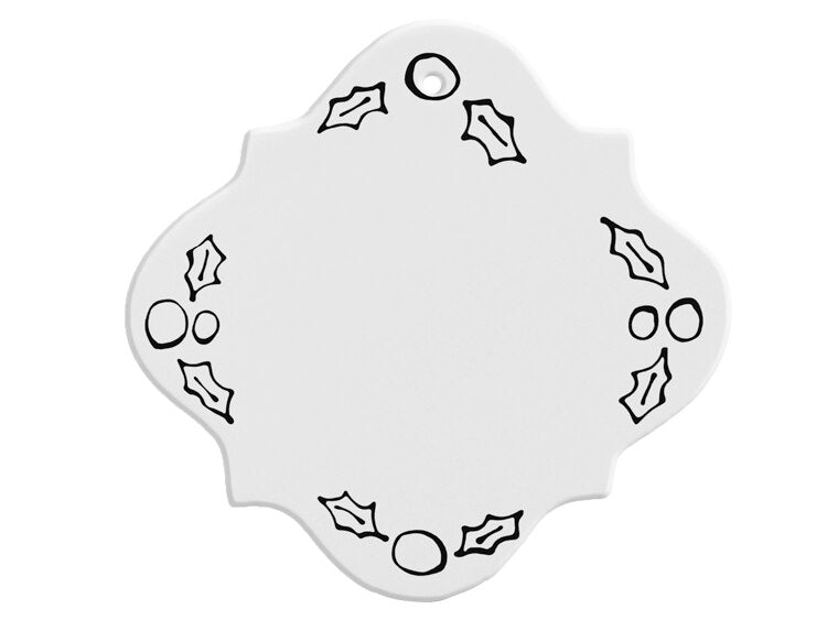 Bisque Hand Detailed Quatrefoil Party Ornament (Case of 12)