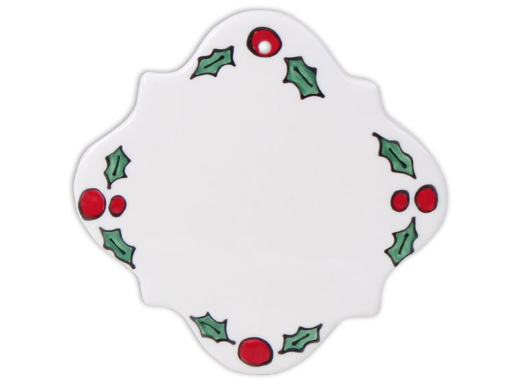 Bisque Hand Detailed Quatrefoil Party Ornament (Case of 12)