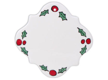 Bisque Hand Detailed Quatrefoil Party Ornament (Case of 12)