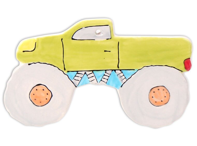 Bisque Hand Detailed Monster Truck Party Ornament (Case of 12)