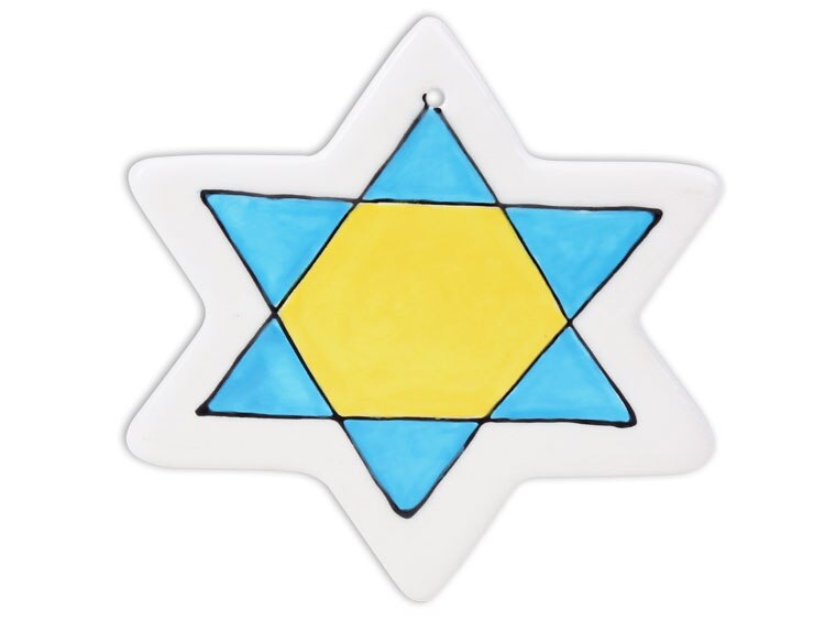 Bisque Hand Detailed Star Of David Party Ornament (Case of 12)