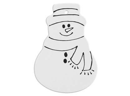 Bisque Hand Detailed Snowman Party Ornament (Case of 12)