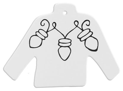 Bisque Hand Detailed Christmas Sweater Party Ornaments (Case of 12)