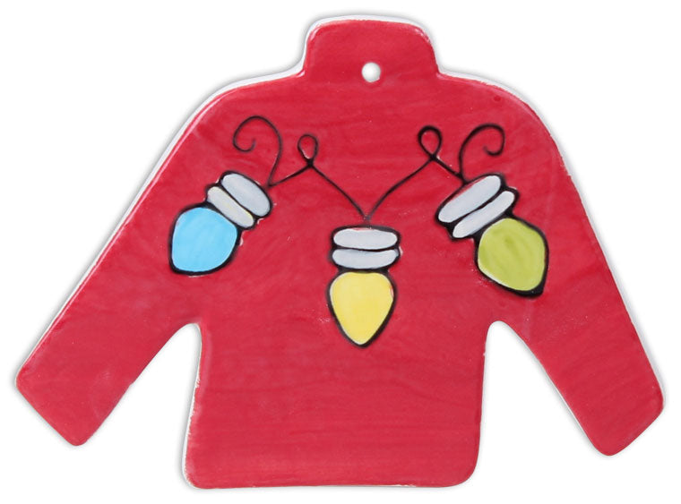 Bisque Hand Detailed Christmas Sweater Party Ornaments (Case of 12)