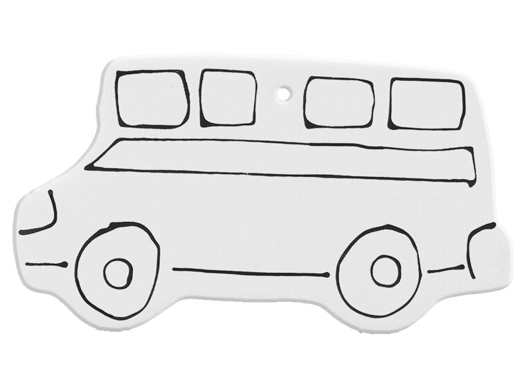 Bisque Hand Detailed Bus Party Ornament (Case of 12)