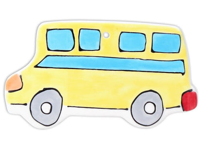 Bisque Hand Detailed Bus Party Ornament (Case of 12)