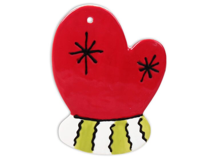 Bisque Hand Detailed Mitten Party Ornament (Case of 12)