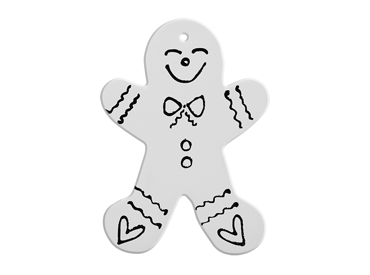 Bisque Hand Detailed Gingerbread Man Party Ornament (Case of 12)