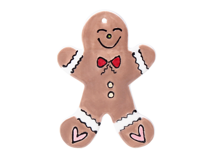 Bisque Hand Detailed Gingerbread Man Party Ornament (Case of 12)