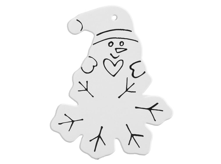 Bisque Hand Detailed Snowflake Snowman Party Ornament (Case of 12)