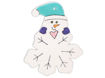 Bisque Snowflake Snowman Party Ornament (Case of 12)
