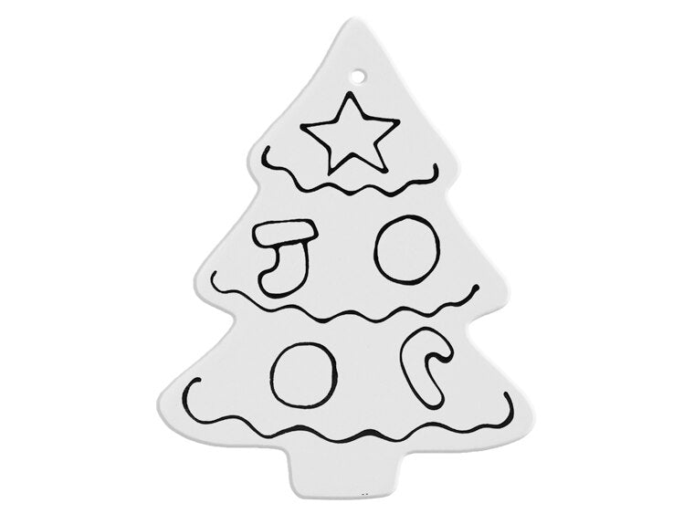 Bisque Hand Detailed Classic Christmas Tree Party Ornament (Case of 12)