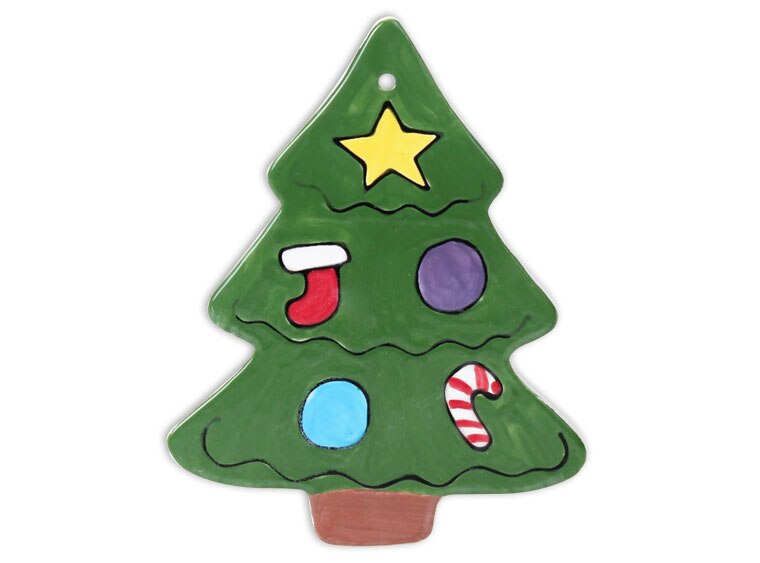 Bisque Hand Detailed Classic Christmas Tree Party Ornament (Case of 12)