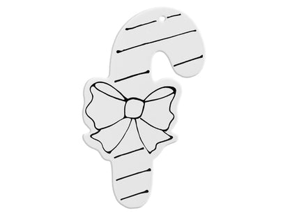 Bisque Hand Detailed Candy Cane Party Ornament (Case of 12)