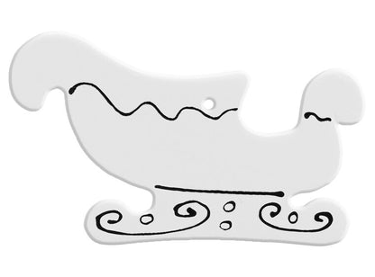 Bisque Hand Detailed Sleigh Party Ornament (Case of 12)