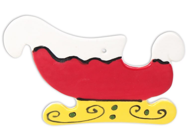 Bisque Hand Detailed Sleigh Party Ornament (Case of 12)