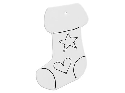 Bisque Hand Detailed Stocking Party Ornament (Case of 12)