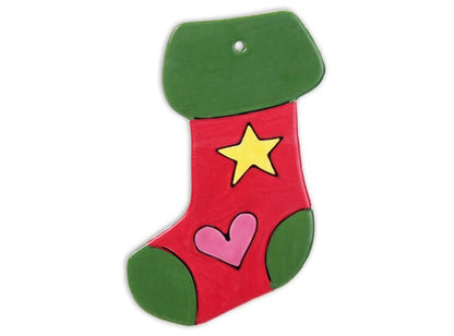 Bisque Hand Detailed Stocking Party Ornament (Case of 12)