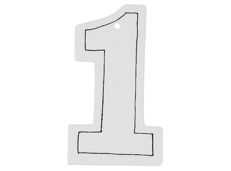 Bisque Hand Detailed Number Party Ornament (Case of 12)