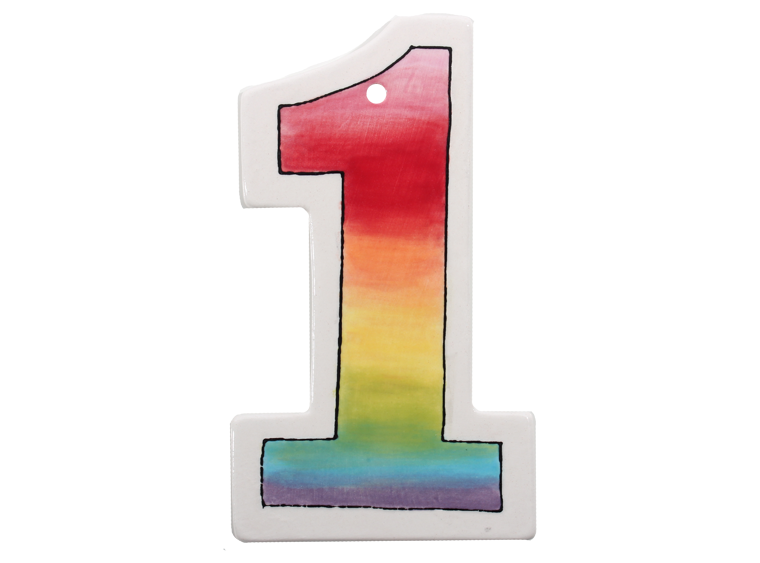 Bisque Hand Detailed Number Party Ornament (Case of 12)