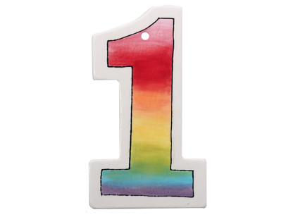 Bisque Hand Detailed Number Party Ornament (Case of 12)
