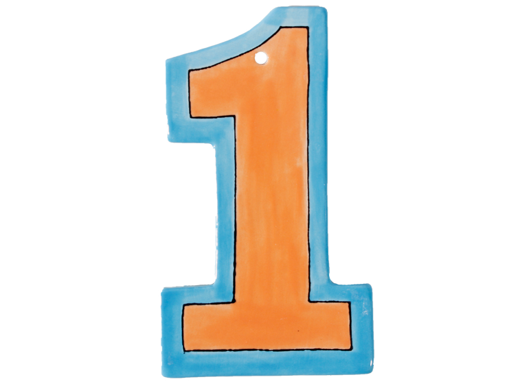 Bisque Hand Detailed Number Party Ornament (Case of 12)