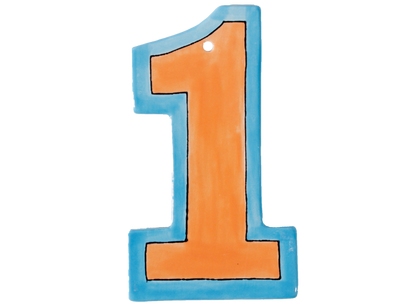 Bisque Hand Detailed Number Party Ornament (Case of 12)