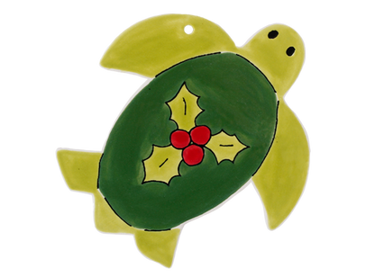 Bisque Hand Detailed Sea Turtle Party Ornament (Case of 12)