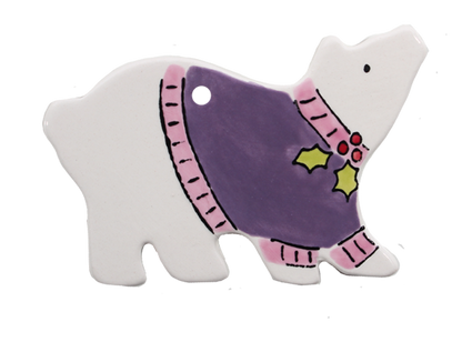 Bisque Hand Detailed Polar Bear Party Ornament (Case of 12)