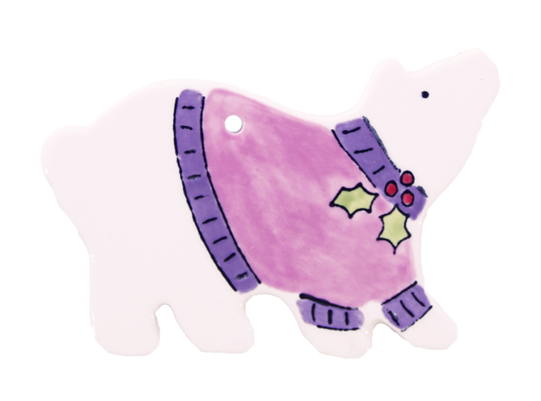 Bisque Hand Detailed Polar Bear Party Ornament (Case of 12)