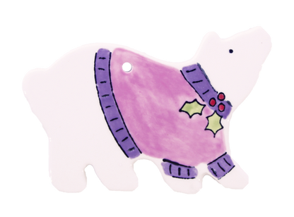 Bisque Hand Detailed Polar Bear Party Ornament (Case of 12)