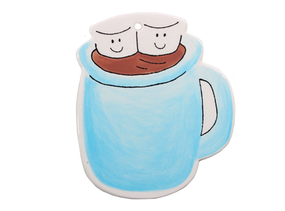 Bisque Hand Detailed Hot Cocoa Cup Party Ornament (Case of 12)