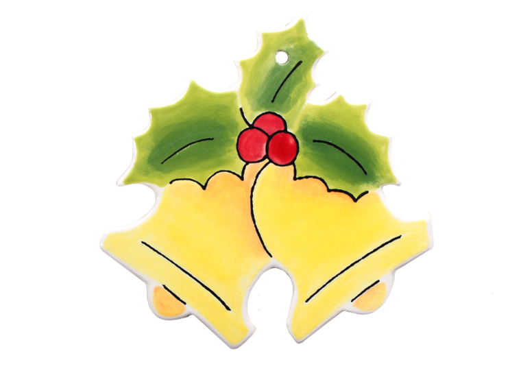 Bisque Hand Detailed Christmas Bells Party Ornament (Case of 12)