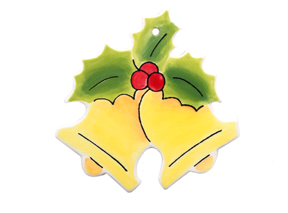 Bisque Hand Detailed Christmas Bells Party Ornament (Case of 12)