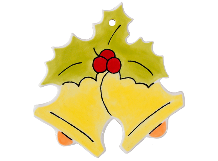 Bisque Hand Detailed Christmas Bells Party Ornament (Case of 12)