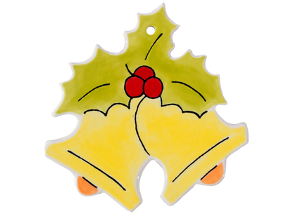 Bisque Hand Detailed Christmas Bells Party Ornament (Case of 12)