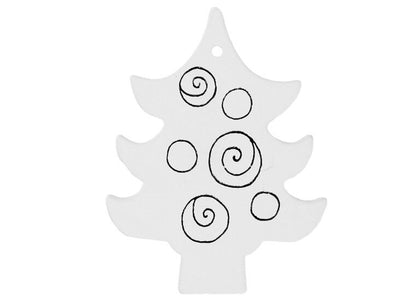 Bisque Hand Detailed Whimsical Christmas Tree Party Ornament (Case of 12)