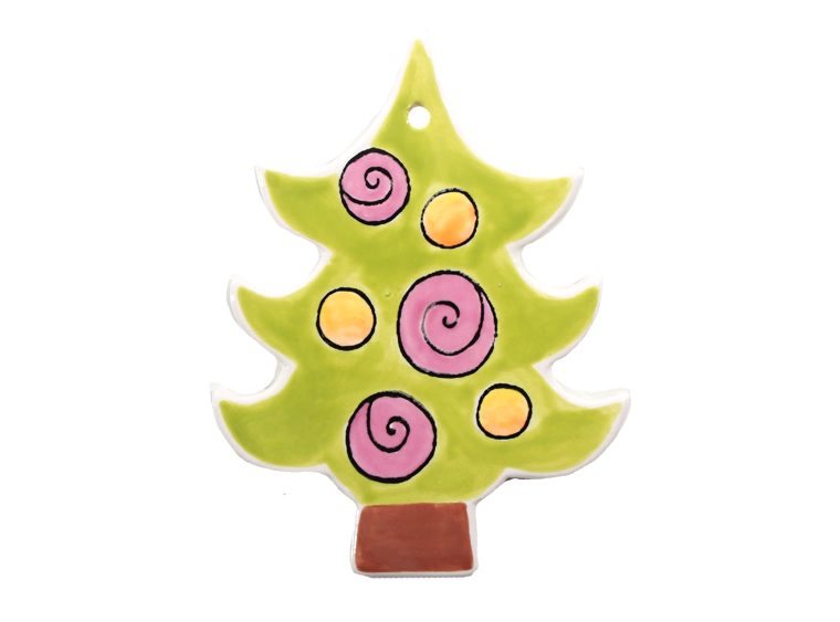 Bisque Hand Detailed Whimsical Christmas Tree Party Ornament (Case of 12)