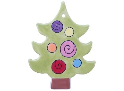 Bisque Hand Detailed Whimsical Christmas Tree Party Ornament (Case of 12)