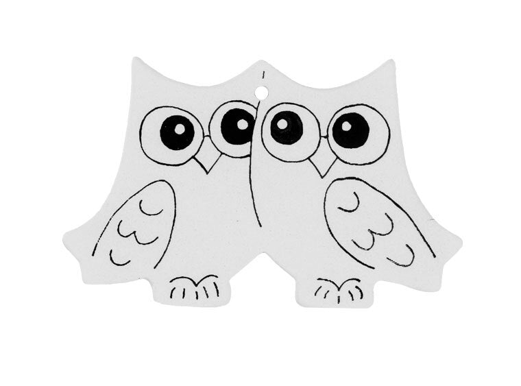 Bisque Hand Detailed Set Of Owls Party Ornament (Case of 12)