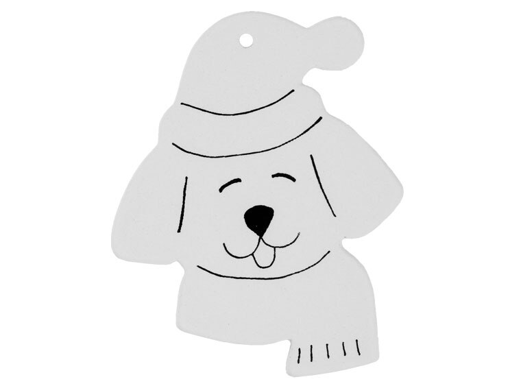 Bisque Hand Detailed Dog With Santa Hat Party Ornament (Case of 12)