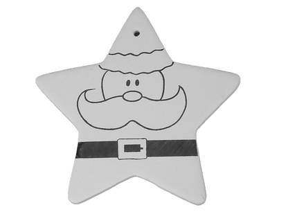 Bisque Hand Detailed Santa Star Party Ornament (Case of 12)