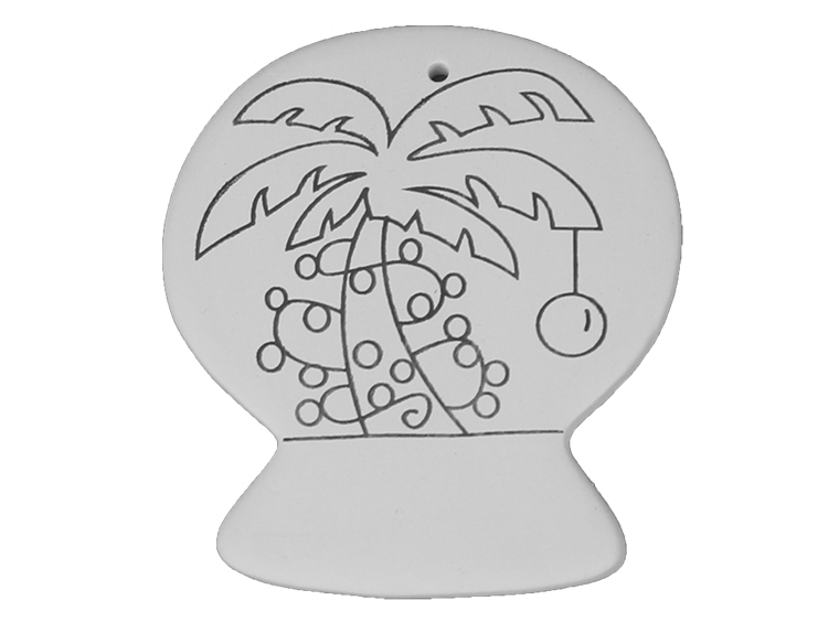 Bisque Hand Detailed Palm Tree Snow Globe Party Ornament (Case of 12)