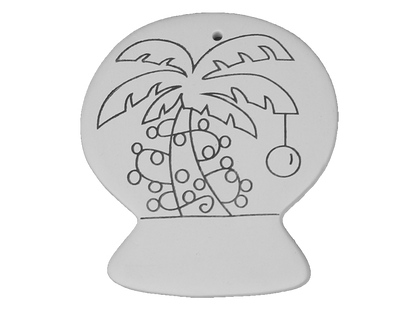 Bisque Hand Detailed Palm Tree Snow Globe Party Ornament (Case of 12)